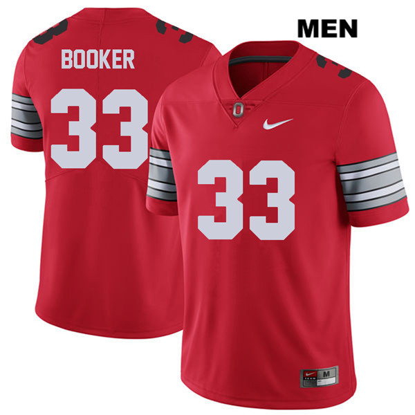 Ohio State Buckeyes Men's Dante Booker #33 Red Authentic Nike 2018 Spring Game College NCAA Stitched Football Jersey TP19J75MQ